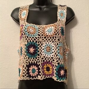 Rebellion Colorful Crochet Crop Top